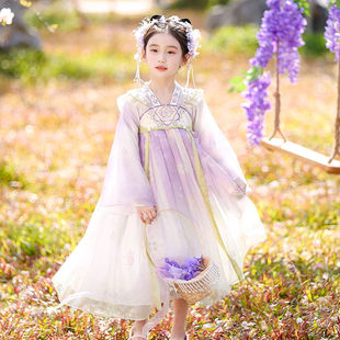 Hanfu Girl's Ru Dress Spring and Summer Children's Super Fairy Ancient Style Flower God Dress Princess Ru dress Girl's Tang Suit Performance Dress