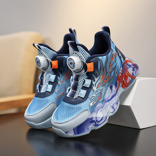 Spring and Autumn New Children's Basketball Shoes Lightweight Breathable Boys' sneaker Middle and Large Children's Fashion Running Shoes