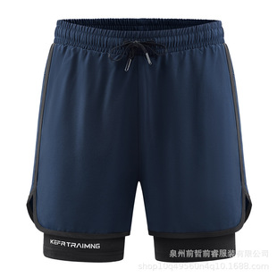 Anti-walking Lovers Fake Two-piece Summer Sports Shorts for Men and Women Quick-drying Three-point Running Training Fitness Lining Beauty