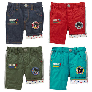 in stock Summer New Boys and Girls Six-point Pants Baby Cute Black Bear Badge Letter Embroidered Shorts