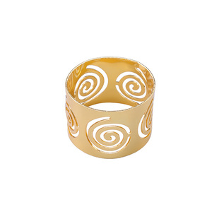 Cross-border hot selling creative hollow copper money pattern metal napkin buckle geometric napkin ring napkin ring spot wholesale
