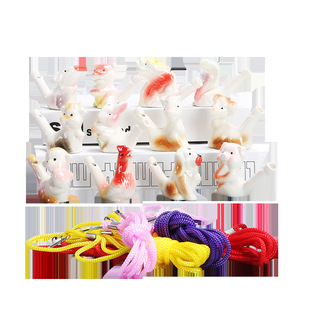 Ceramic waterbird whistle scenic spot tourist children's twelve Zodiac whistle creative toy stall ring hanging ornaments