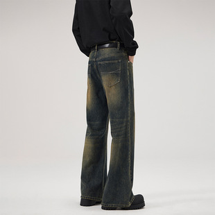 LKTM Men # американские высокие улицы vibe микро-брюки для деконструкции мужского бренда cleanfit свободные повседневные джинсы