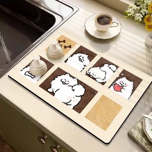 Explosions diatom mud drain mat kitchen diatom mud countertop mat absorbent mat wash-free insulation soft rubber mat wholesale