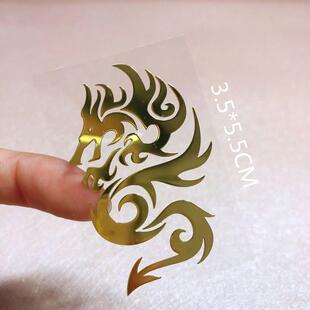 Factory wholesale Dragon and Phoenix lucky Kirin glue drop phone case diy accessories metal stickers computer decoration stickers car stickers