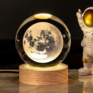 Pujiang Milky Way Crystal Ball Factory Daily Send Friends Laser Inner Carving 3D Space Galaxy Moon Gift