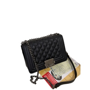 [Special Wholesale] Crossbody Bag Women's Trendy Shoulder Bag Small Fragrance Style Diamond Chain Bag Caviar Hot Mom Bag