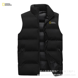 Cross-border men's vest winter new fashion men's coat waistcoat warm vest sleeveless collar cotton-padded jacket