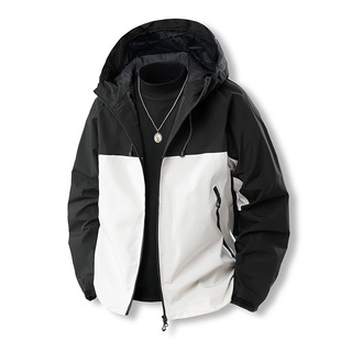 Cross-border Explosions Three-proof Outdoor Single Charge Clothes for Men and Women Couple Mountaineering Suit Color-matching Hooded Jacket Coat