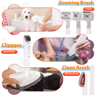 Foreign Trade Cross-border Pet Suction and Shear All-in-One Machine Dog Dust Suction Set Cat Multifunctional Hair conditioner Hair Suction Set