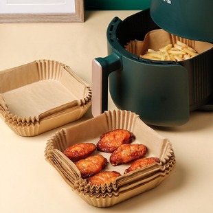 FDA Approved Square Air Fryer Special Paper Silicone Oil Paper Tray Round Oil Absorbing Paper Food Pad for Amazon