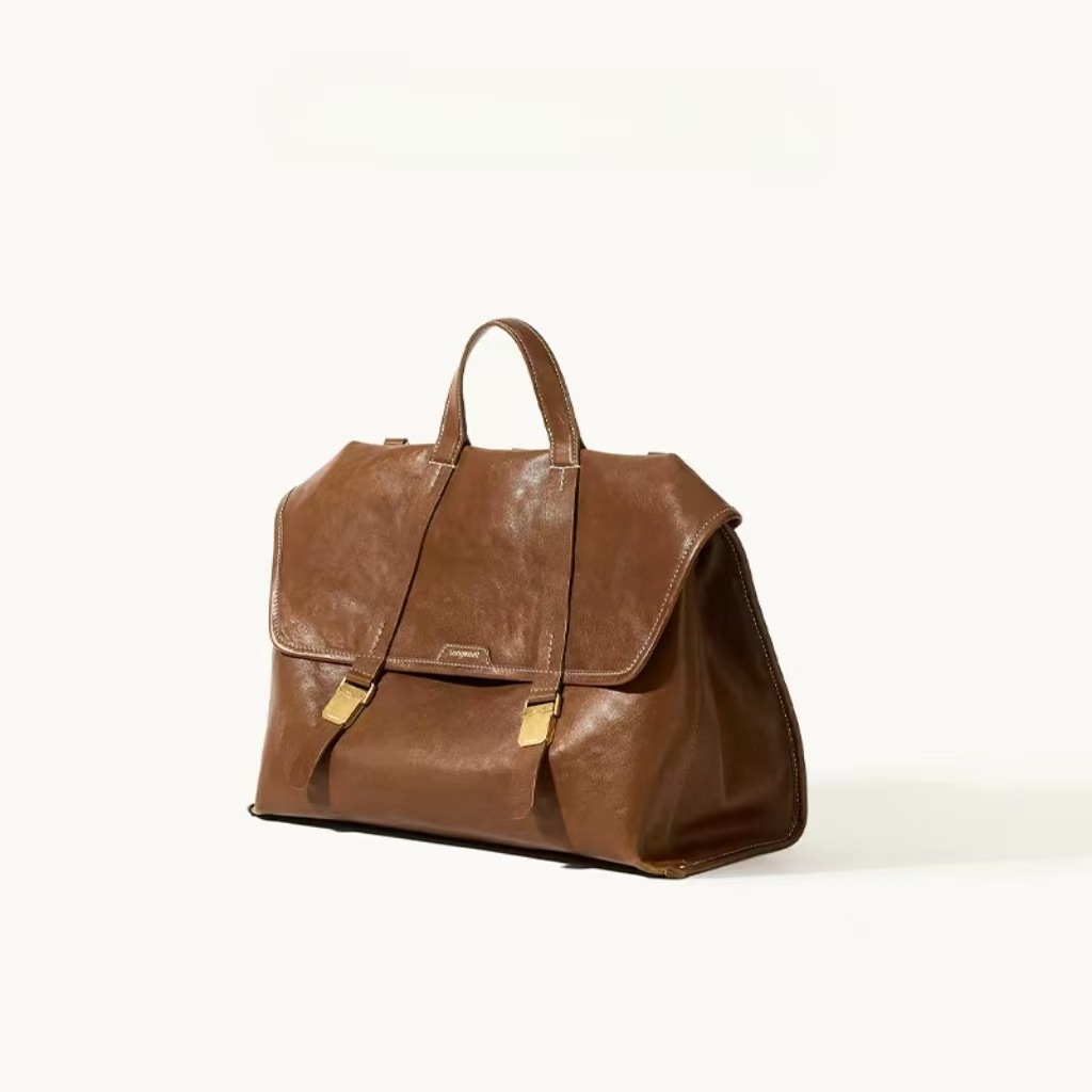 Song briefcase, vegetable tanned leather, shoulder bag, crossbody bag, backpack, commuter bag, women's large capacity, lightweight and versatile.