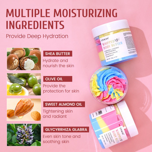 Cross-border Trade Shea Butter Moisturizing Ice Cream Flower Body Butter Lasting Fragrance Moisturizing Body Cream