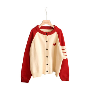 Internet-famous Parental Collar Cardigan Western Style Children's Wear Couple Baby Family Wear Mother and Child Casual All-match