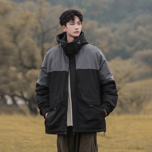 2023 Winter New Hooded Down Jacket Fashion All-match Thickened Warm Cold-resistant Couple's Coat 7718