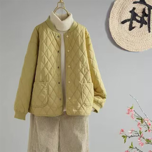Vintage Cotton Warm Baseball Clothes Women's Autumn and Winter Loose Casual Age-reducing All-match Mom Cotton-padded Coat Short Coat
