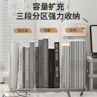 Desktop Storage Rack Transparent Book Stand Desk Acrylic Document Bookshelf Office Student Book Storage Shelf