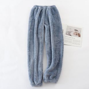 Coral fleece pajama pants spring, autumn and winter Donald Duck plus size snow white flannel warm pants winter trousers winter