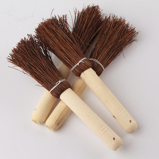 Hard coconut brown silk wooden handle coconut brown brush kitchen non-oil pan bowl cleaning brush kitchen pool oil stain cleaning brush