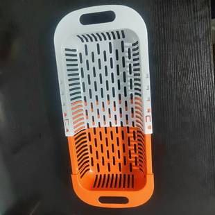 Factory direct double-layer multi-functional retractable drain basket washing dishes washing fruit plastic filter basket dishes