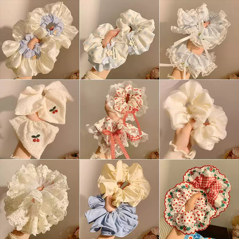 Lace Trim Scrunchie Sweet Hair Tie for Girls 2026 New Style Hair Rope for Women High-End Korean Style Hair Accessory