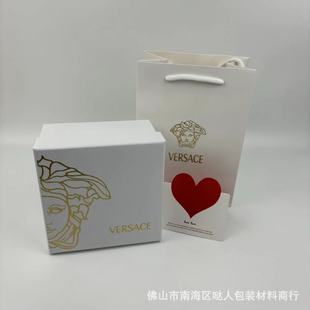 Fan Si/folding white perfume gift box gift bag pink diamond crystal perfume gift box gift bag paper bag fan home handbag F