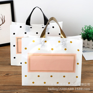 Polka dot bottom pressure handbag thickened plastic bag clothing store bag gift bag LOGO free shipping