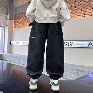 Boys' Pants Spring and Autumn 2024 New Western Style Children's Casual Pants Large Children's Loose Trousers Spring Wear Trendy Sweat Pants