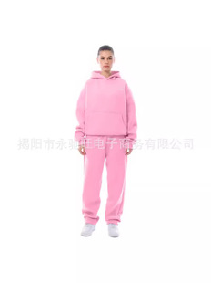 Europe and the United States cross-border e-commerce spring autumn winter new sweater suit fashion sports leisure printed hooded sweater two-piece set