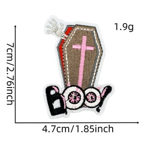 Cross-border Pink Halloween Cute Funny Party Embroidery Cloth Sticker Tablet Computer Embroidery Badge Jewelry Hot Melt Adhesive