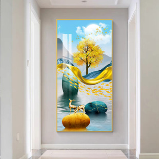 Entrance Entrance Decorative Painting Modern Simple Living Room Corridor End Wall Mural Aisle Vertical Edition Light Luxury Atmospheric Hanging Painting
