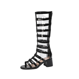 New British style fashion hollow women's sandals simple solid color all-match women's sandals personality trend high heel sandals