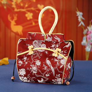 Chinese Style Featured Yunjin Women's Hand Bag Overseas Gifts for foreigners Suzhou Specialty Embroidered Silk Coin Purse