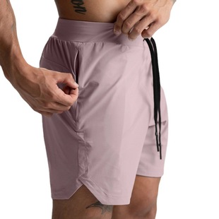 Cross-Border men's shorts single-layer woven quick-drying solid color running fitness sports leisure American zipper pants