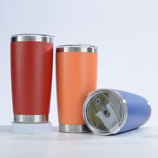 Cross-border outdoor 20oz stainless steel car cup double-layer beer thermos cup with lid simple large capacity ice cup