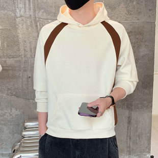 Spring and Autumn New Men's Cotton Sweatshirt Casual All-match Handsome Long-sleeved T-shirt Hooded Pullover Men's Clothing for Students