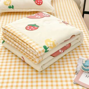 Washed cotton summer quilt skin-friendly sanding summer cool quilt solid color student dormitory single air conditioning quilt plain thin quilt wholesale