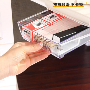 Dust-proof and ash-proof drawer-type storage box under the table without punching and sticking-type household office stationery sundries sorting box