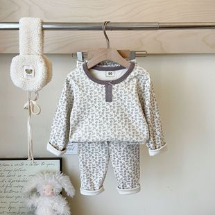 Customized Green Bol Autumn and Winter Wholesale Category a Scandinavian Style Dove Velvet Kidsren's Thickeneded Autumn Clothes and Long Trousers Home Clothes