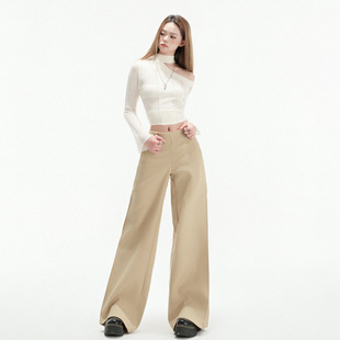 European and American Elegant Khachi All-match Pants Women's Spring and Summer 2025 New Low Waist Slimming Casual Wide Leg Pants