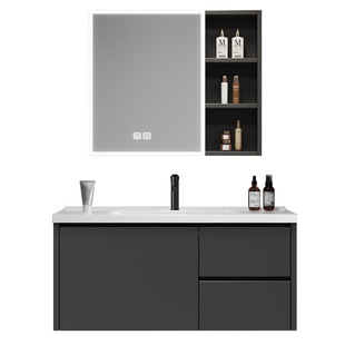 Thickened Bathroom Cabinet Combination Honeycomb Aluminum Small Apartment Bathroom Ceramic All-in-One Basin under Washing Table Basin