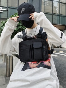 ins Bag Men's chest bag workwear backpack fashion brand men's bag tactical bag men's functional vest bag casual personality