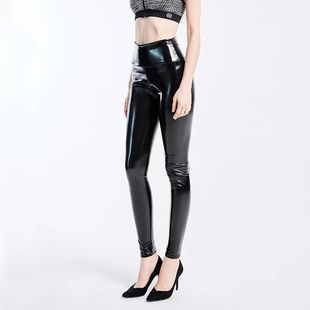 Tight Pants Women's Tight Pants Mirror Bottoming Nightclub High Waist Stage Outer Wear Bright Leather Bright Leather Pants Outer Wear Leather