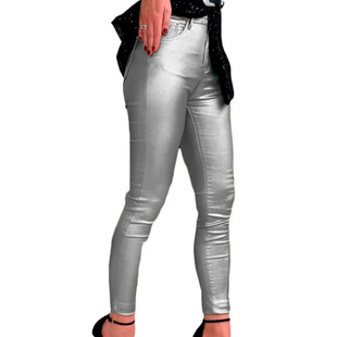 European and American Women's Sexy Tight Patent Leather Casual Pants High Waist Plastic Yoga Pants 2024 Autumn and Winter New Hot Girl Pants