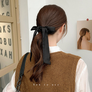 Korean Internet Celebrity Girl's Hair Rope Pony Tail Rubber Tendon Large Bowknot Large Intestinal Hair Ring Women's Simple Elegant Headband Headwear