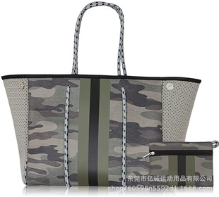 2022 New Street Fashion Large Capacity Diving Material Beach Bag Perforated Shoulder Bag Casual Fashion Bag