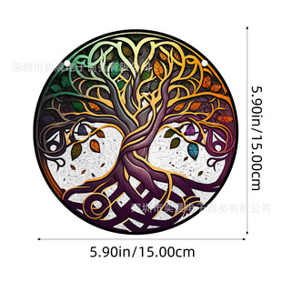 Cross-border explosions sunshine catcher new round acrylic pendant window porch home decoration chain listing
