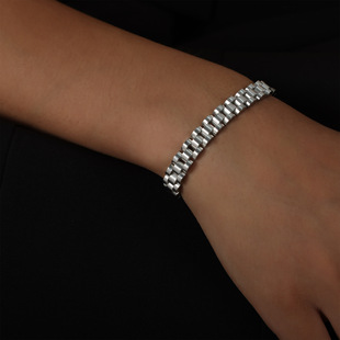 Ins style European and American cross-border hot sale niche personality hip hop jewelry watch with design titanium steel metal style bracelet