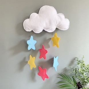 Felt Clouds Home Decoration Felt Handmade Clouds Raindrops Felt New Year Pendant Gift Hanging Ornaments Customizable