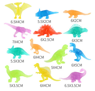 PVC Solid Color 6cm Luminous Little Dinosaur 13 Models Jurassic Tyrannosaurus Model Kidsren's Archaeological Creative Excavation Toys With